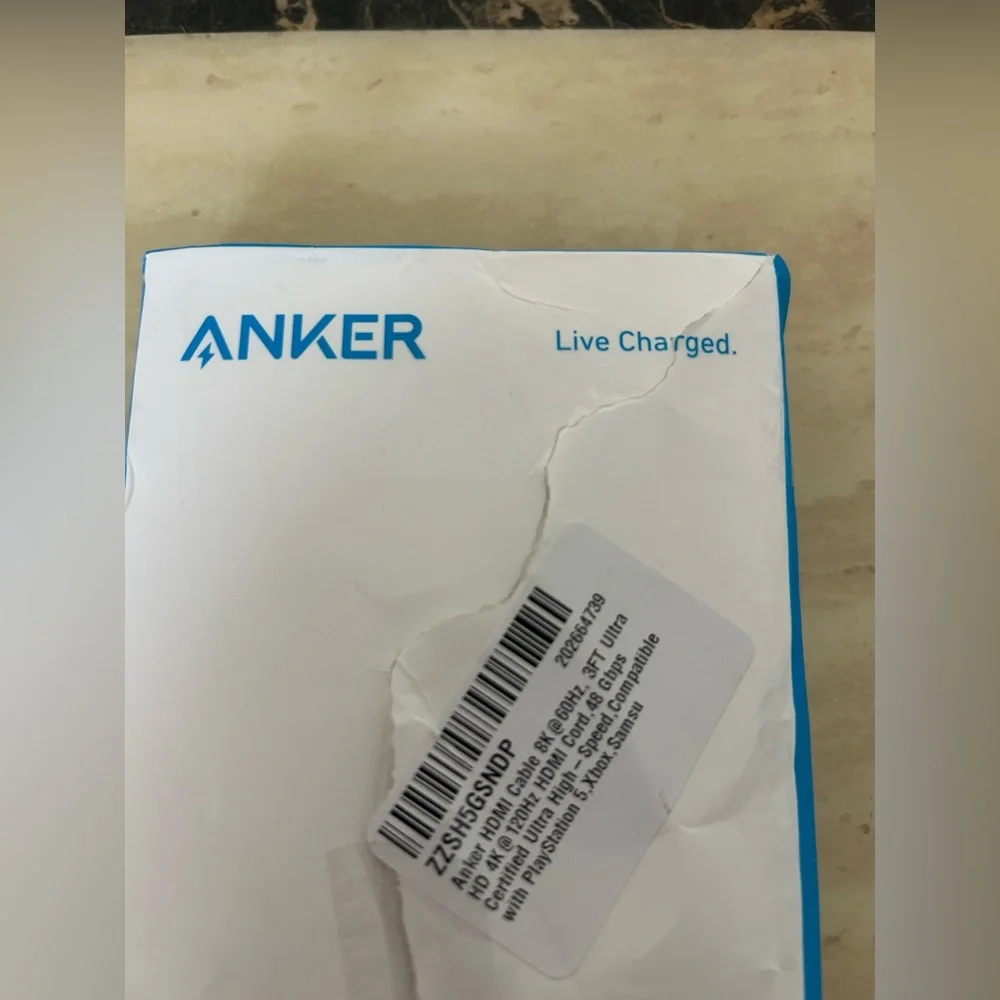Anker Blue and White HDMI Cable Packaging